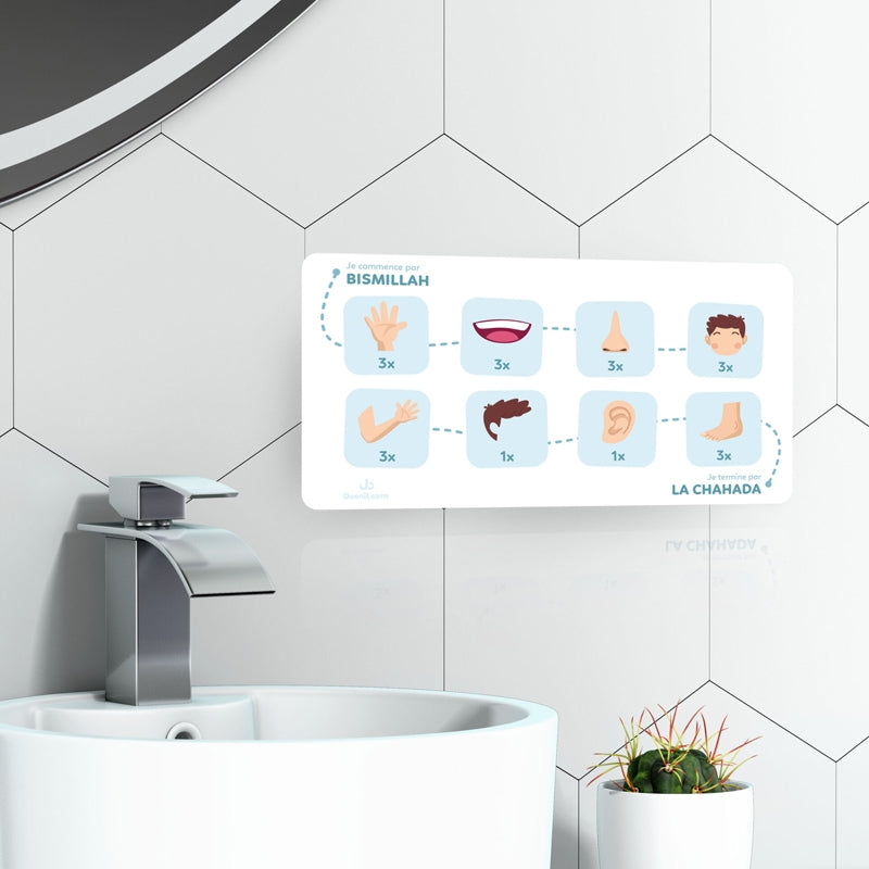 Mon tableau des ablutions bleu– Mes ablutions pas à pas - DeeniLearn