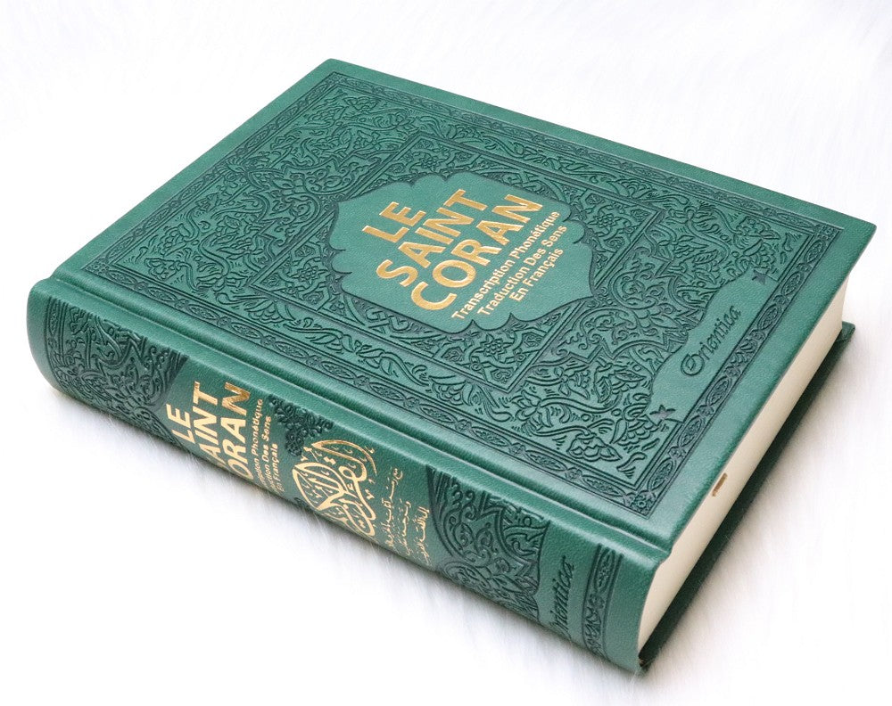 Le Saint Coran - Français/arabe /Transcription (phonétique) - Edition de luxe -hafs- Format moyen ( 5 couleurs au choix)