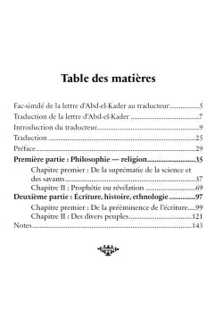 Le livre d'Abd-el-Kader : rappel à l'intelligent, avis à l'indifférent - Héritage AL FIL MAKTABA