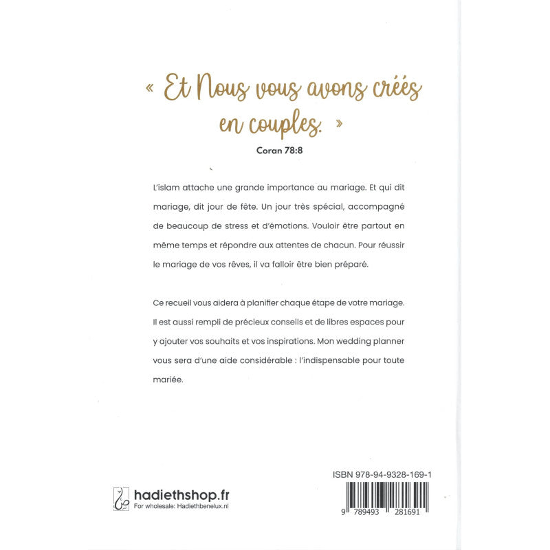 Mon Wedding Planner - Planificateur de Mariage Islamique (Français) AL FIL MAKTABA