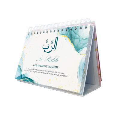 99 noms d'Allah - Mieux le connaître pour mieux l'adorer - Rose et blanc - Calendrier chevalet - al-Hadith AL FIL MAKTABA