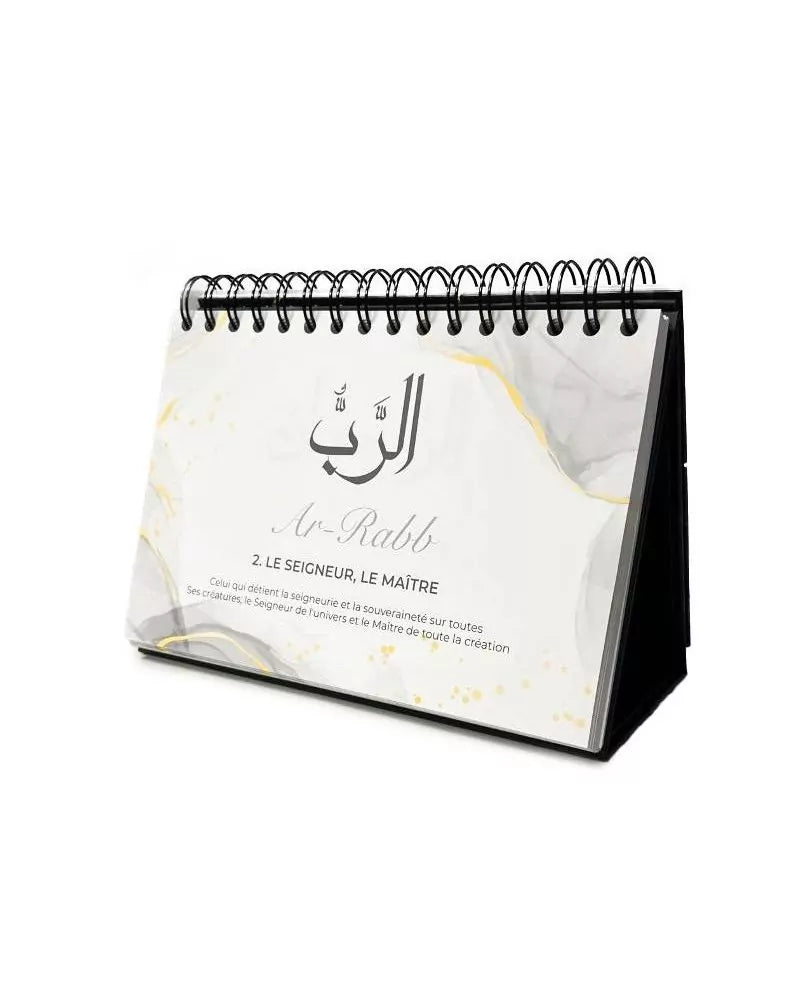 99 noms d'Allah - Mieux Le connaître pour mieux L'adorer - Calendrier chevalet Noir - al-hadith