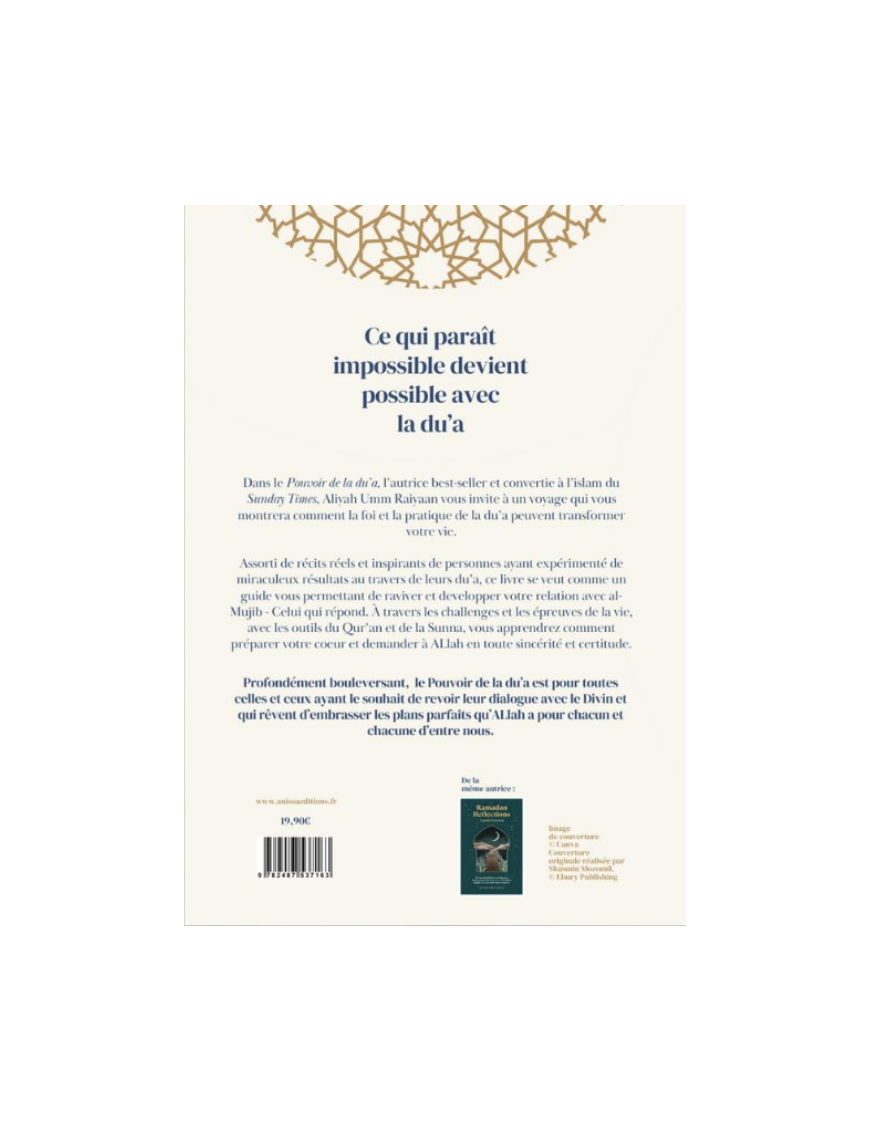 Le pouvoir de la du'a - Aliyah Umm Raiyaan - Anissa éditions Al Fil Maktaba