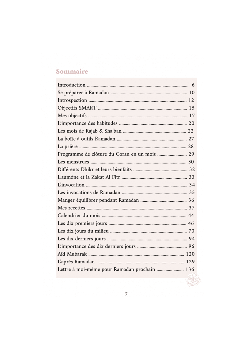 Mon Planner Ramadan - Pour Femme (Rose) - Al Imam