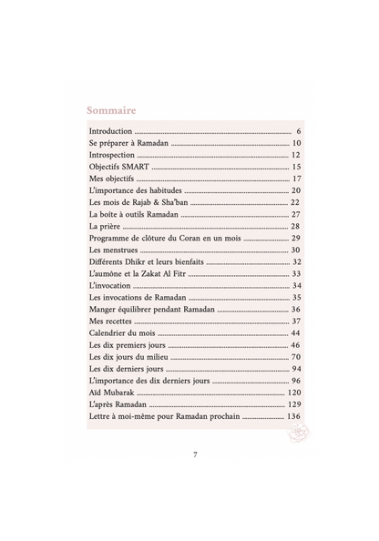 Mon Planner Ramadan - Pour Femme (Rose) - Al Imam