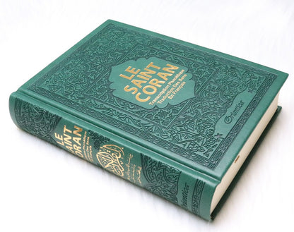 Le Saint Coran - Français/arabe /Transcription (phonétique) - Edition de luxe -hafs- Format moyen ( 5 couleurs au choix)