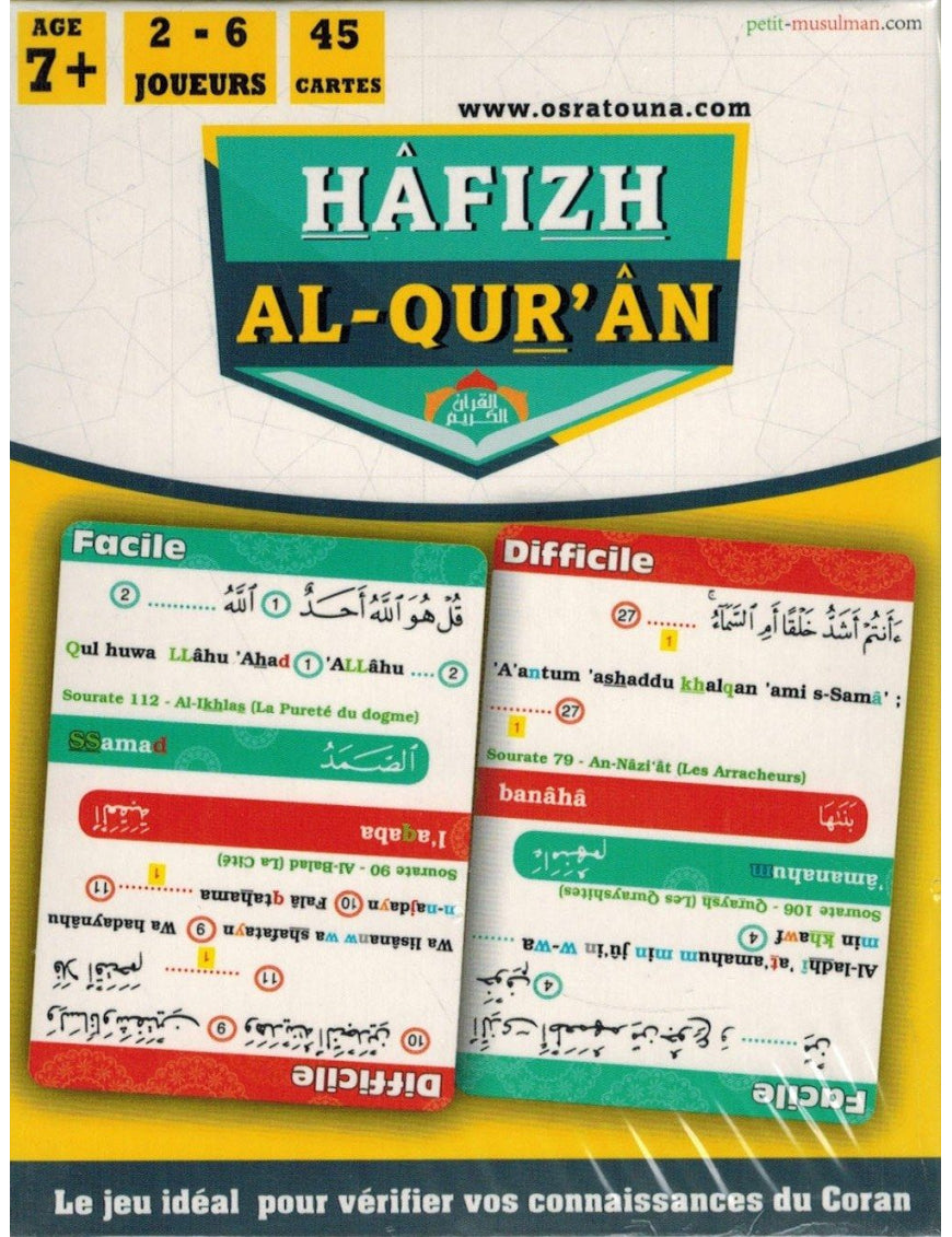 Jeu Hâfizh Al-Qur'ân - Jeu de Cartes sur le Coran (Quiz) - Osratouna Al Fil Maktaba