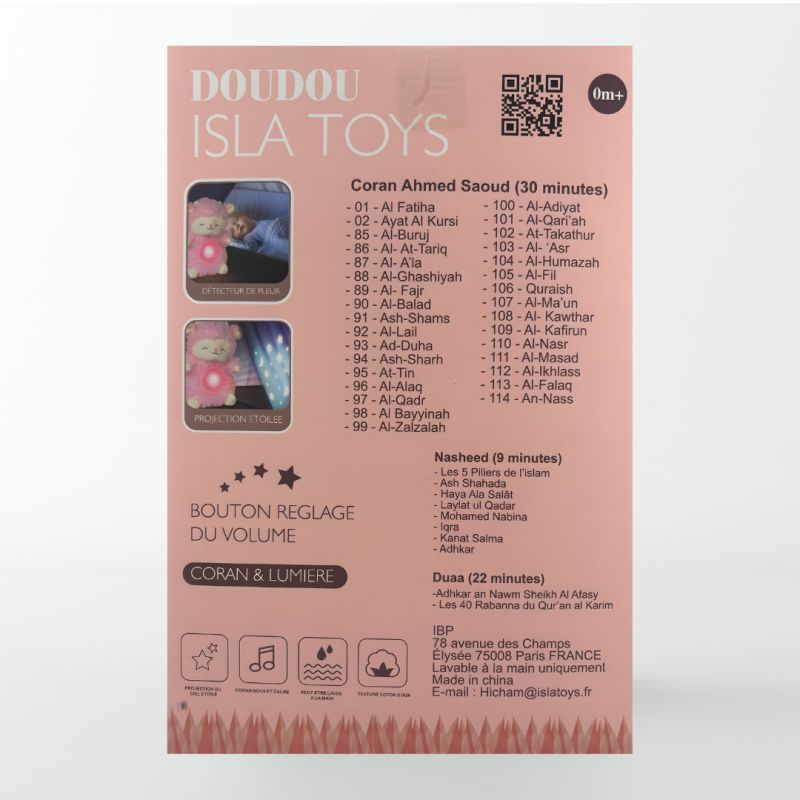 Doudou Kabchi Mouton Marron - Veilleuse Coranique Avec Détecteur De Pleurs - Jouet Islatoys