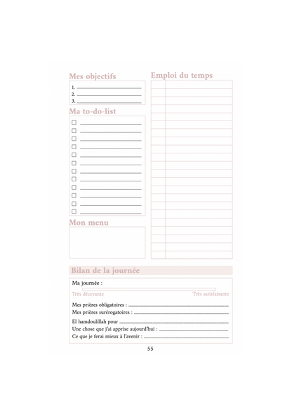 Mon Planner Ramadan - Pour Femme (Rose) - Al Imam