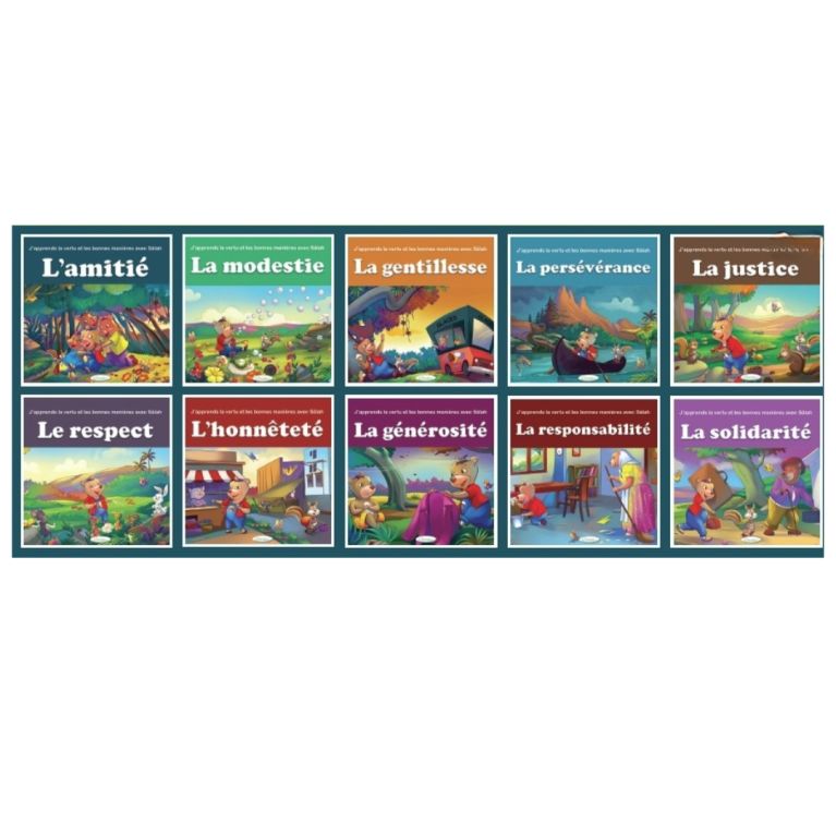 Pack N°1 de 10 livres : J'apprends la vertu et les bonnes manières avec Sâlah - Edition Orientica Al Fil Maktaba