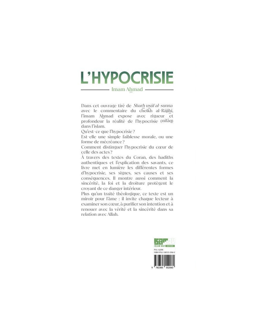 L'hypocrisie - Imam Ahmad - Islam Way Al Fil Maktaba