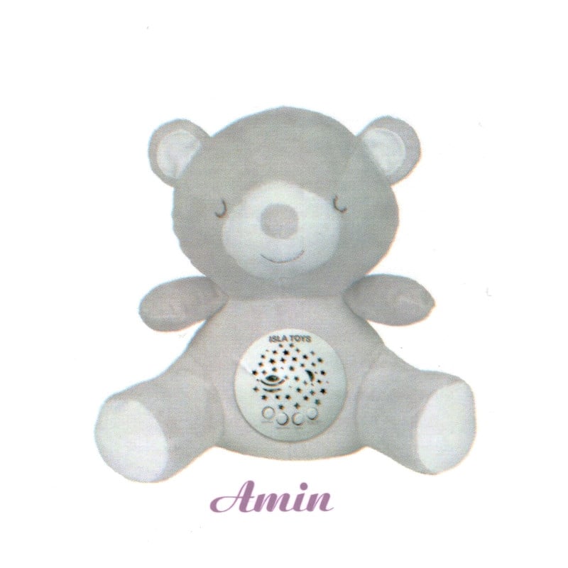 Doudou Ourson gris - veilleuse bébé Coranique - IslaToys Al Fil Maktaba