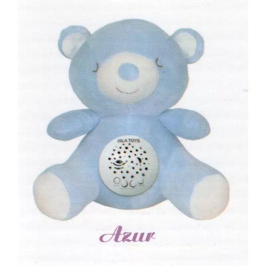 Doudou Ourson Azur Bleu - Veilleuse Coranique avec détecteur de pleurs - Cadeau pour bébé et enfant musulman - Jouet Islatoys