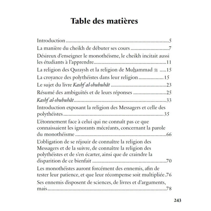 Explication de kashf ash-shoubouhat - Mohammed Ibn Ibrâhîm Ash-Shaykh - Al Bayyinah