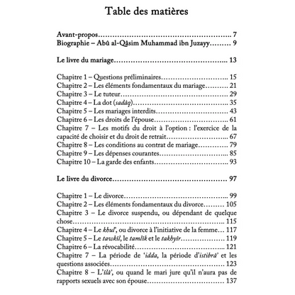 Le livre du mariage et du divorce – Ibn Juzayy - collection Dâr al-Andalus