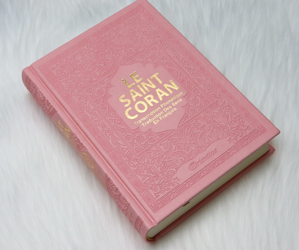 Le Saint Coran - Français/arabe /Transcription (phonétique) - Edition de luxe -hafs- Format moyen ( 5 couleurs au choix)